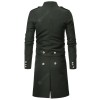  Dress Design Men'S Casual Slim Long Stand Collar Wool Windbreaker