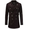  New Double-Breasted Large Lapel Men'S Casual Slim Long Woolen Trench Coat