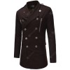  New Double-Breasted Large Lapel Men'S Casual Slim Long Woolen Trench Coat