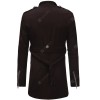  New Double-Breasted Large Lapel Men'S Casual Slim Long Woolen Trench Coat