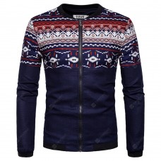  New Ethnic Style Christmas Men'S Fashion Print Jacket