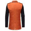  New Men'S Fashion Stitching Double-Breasted Double-Sided Slim Trench Coat