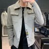 Autumn And Winter Jacket Fitted Suede Men's Fashion Casual Jacket Lapel Cultivating Wild Sport