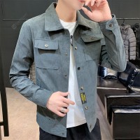 Autumn And Winter Jacket Fitted Suede Men's Fashion Casual Jacket Lapel Cultivating Wild Sport