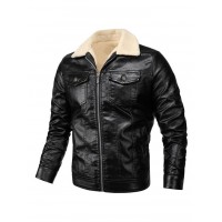 Autumn and Winter Plus Thick Velvet Leather Jacket Male Coat