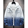 Male Denim Jacket Turn-down Collar Long Sleeves Single Breasted Wide-waisted Coat