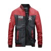 Male Leather Jacket Embroidered Big Yards Plus Velvet Men's Leather Jacket