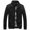 Men Cotton Jacket Solid Collar Parka Soft Breathable Skin-friendly