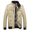 Men Cotton Jacket Solid Collar Parka Soft Breathable Skin-friendly