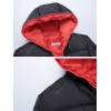 Men Hooded Parka Winter Youth Thicken Casual Pure Color Zipper Jaket Coat