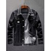 Men Long Sleeves Denim Jacket Solid Color Turn-down Collar Single Breasted Wide-waisted Male Coat