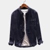 Men's Jacket Cord Velvet Men's Pocket Decoration Casual Jacket Male