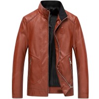 Men's Thin Coat PU Leather Jacket Waterproof Leather Jacket