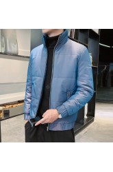 Padded Male Korean Teenagers Ins Winter Leisure Warm Light Perception Symphony Stand-up Collar Jacket Men