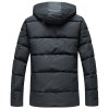 Winter New Men'S Solid Color Cotton Casual Hooded Jacket