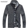   Autumn Winter Men Sweater Coat Faux Fur Wool Sweater Jackets Men Zipper Knitted Thick Coat Warm Casual Knitwear Cardigan