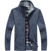   Autumn Winter Men Sweater Coat Faux Fur Wool Sweater Jackets Men Zipper Knitted Thick Coat Warm Casual Knitwear Cardigan