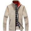   Autumn Winter Men Sweater Coat Faux Fur Wool Sweater Jackets Men Zipper Knitted Thick Coat Warm Casual Knitwear Cardigan