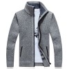   Autumn Winter Men Sweater Coat Faux Fur Wool Sweater Jackets Men Zipper Knitted Thick Coat Warm Casual Knitwear Cardigan