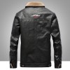   New Men Leather Jacket Autumn Winter Warm Lamb Velvet Lapel Men Jacket Casual Fashion Classic Brand Men Jacket