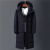   Winter 90% White Duck Down Jacket Men Hooded Fashion High Quality Winter Coat Men Long Thicken Warm Down Coat Black Parkas