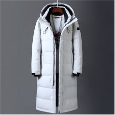   Winter 90% White Duck Down Jacket Men Hooded Fashion High Quality Winter Coat Men Long Thicken Warm Down Coat Black Parkas