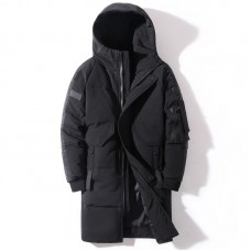  Winter Men Down Jacket Hooded Fashion Long Down Coat Men Windproof Waterproof Thick Warm Brand Mens Clothing Long Parka