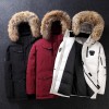 -30 Degree Winter Down Puffer Jacket Men White Duck Down Parkas Coat Thick Warm Windbreaker Men Hooded Big Fur Collar Down Coat