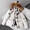 -30 Degree Winter Down Puffer Jacket Men White Duck Down Parkas Coat Thick Warm Windbreaker Men Hooded Big Fur Collar Down Coat