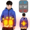 Childrens Winter Warm USB  Lightweight Heating Jacket Smart Thermostat Solid Color Hooded Heating Jacket Warm Jacket