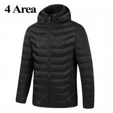 Electric Heated Jackets Outdoor Vest Coat USB Long Sleeves Electric Heating Hooded Jackets Warm Winter Thermal Clothing