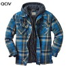 Explosive Men Clothing European American Autumn and Winter Models Thick Cotton Plaid Long-sleeved Loose Hooded Jacket