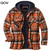 Explosive Men Clothing European American Autumn and Winter Models Thick Cotton Plaid Long-sleeved Loose Hooded Jacket