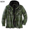 Explosive Men Clothing European American Autumn and Winter Models Thick Cotton Plaid Long-sleeved Loose Hooded Jacket