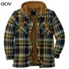 Explosive Men Clothing European American Autumn and Winter Models Thick Cotton Plaid Long-sleeved Loose Hooded Jacket