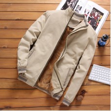 Fleece Thick Warm Jacket Mens   Autumn Winter Mens Warm Bomber Jackets Casual Coats Tops Male Outerwear M-5XL