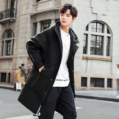 Men Down Jacket Warm Hooded Fashionable Coat Men Hooded Jackets Warm Lengthen Parka Coat Hight Quality White Duck Down