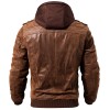 Men Real Leather Jacket Men Motorcycle Removable Hood winter coat Men Warm Genuine Leather Jackets