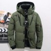 Men White Duck Down Jacket Warm Hooded Thick Puffer Jacket Coat Male Casual High Quality Overcoat Thermal Winter Parka Men