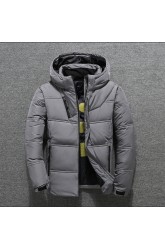 Men White Duck Down Jacket Winter Warm Hooded Thick Puffer Jacket Coats High Quality Overcoat Down Parka Male Jackets Men