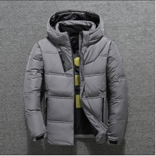 Men White Duck Down Jacket Winter Warm Hooded Thick Puffer Jacket Coats High Quality Overcoat Down Parka Male Jackets Men