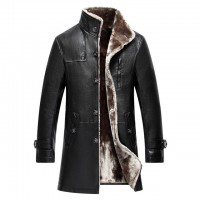 Mens Clothing Genuine Sheep Leather Natural Coat Winter Parka Real Fur Long Plush Thick Oversize Sheepskin Jackets For Man M-5XL