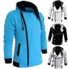 Mens Plus Size Sweatshirt Jackets Autumn Casual Fleece Coats Solid Color Mens Sportswear Stand Collar Sliming Jackets