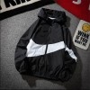 New Men Spring Fall Thin Hoodies Coats Long Sleeves Color Block Zipper Hooded Sweatshirts Jacket Male Black /White/ Gray Outwear