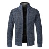 Top Quality   Autumn Winter New Men Jacket Slim Fit Stand Collar Zipper Jacket Men Solid Cotton Thick Warm Sweater