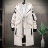 Warm Thick Men White Duck Down Jacket Hooded Puffer Jackets Coat Winter New Male Casual Long Parka Overcoat Outdoor Multi-pocket