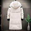 Warm Thick Men White Duck Down Jacket Hooded Puffer Jackets Coat Winter New Male Casual Long Parka Overcoat Outdoor Multi-pocket