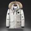 Winter New Men Solid Color Parkas White Duck Down Men Stand Collar Warm Thick Jacket Male Detachable Hat Casual Parka Coat