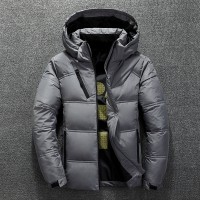 Winter Warm Men Jacket Coat Casual Autumn Stand Collar Puffer Thick Hat White Duck Parka Male Men Winter Down Jacket With Hood