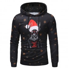 Autumn and Winter New Men'S Creative Christmas Print Men'S Hooded Sweater